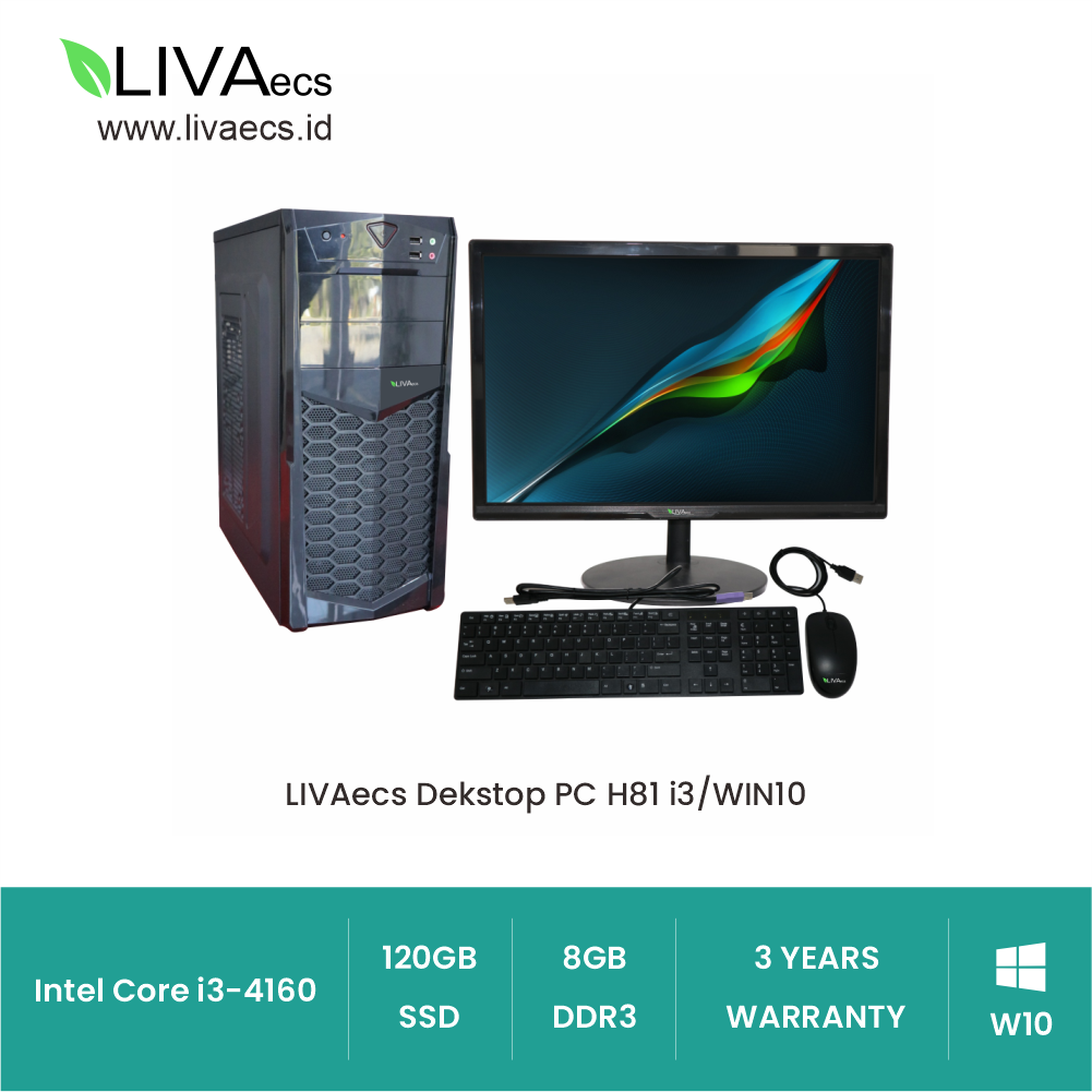 LIVAecs Dekstop PC H81 i3-4160 WIN10