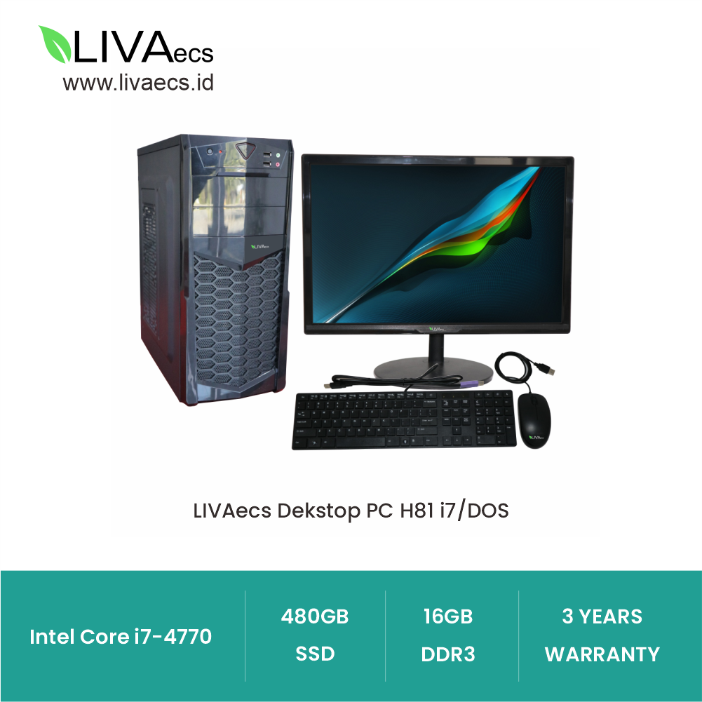 LIVAecs Dekstop PC H81 i7-4770 DOS