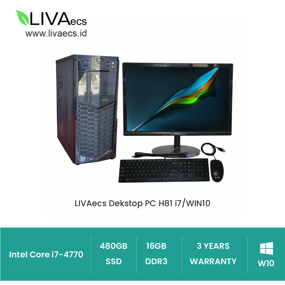 LIVAecs Dekstop PC H81 i7-4770 WIN10